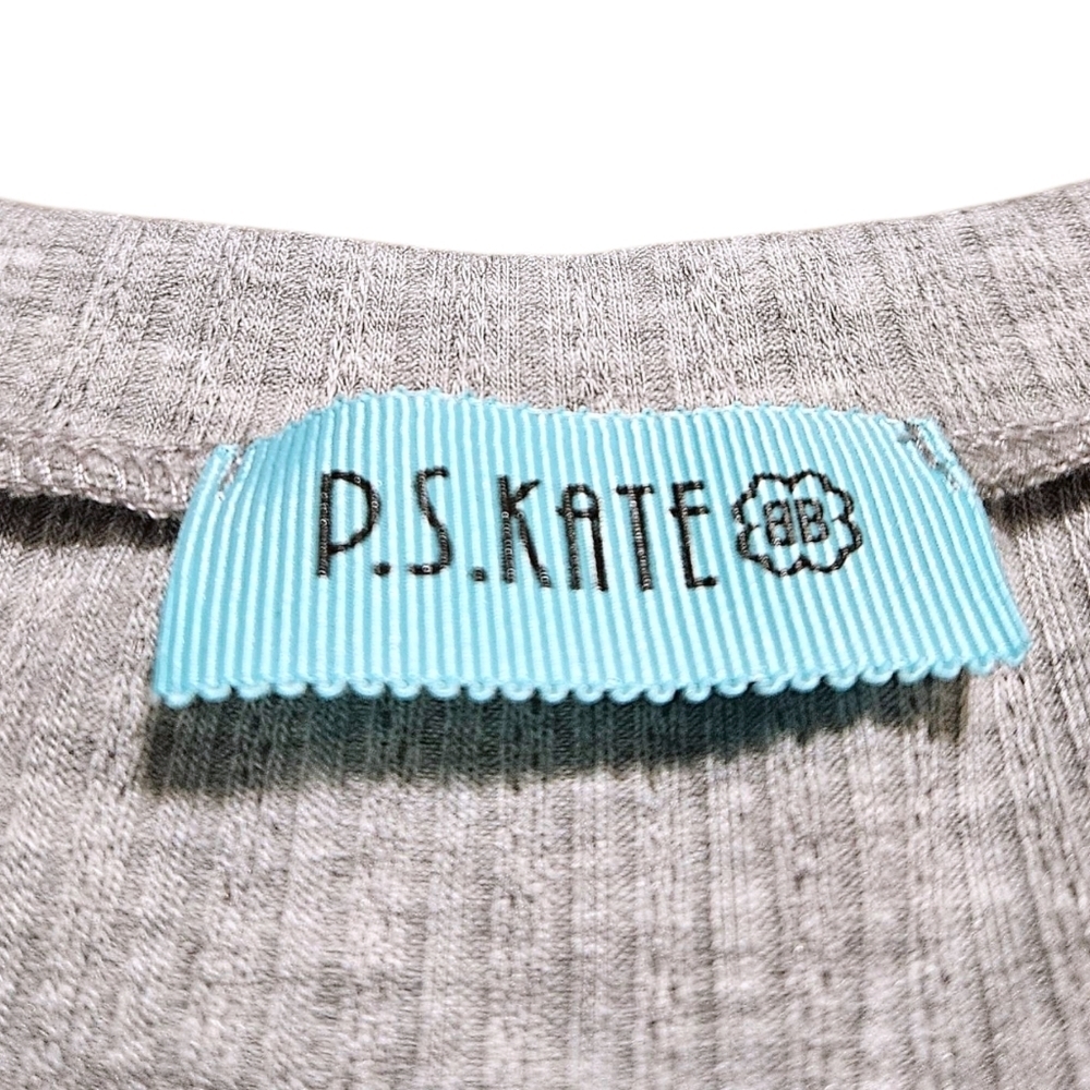 P.S. Kate Women's Gray Ribbed Tank Top Medium | Minimalist Normcore Basic Casual - Picture 6 of 9
